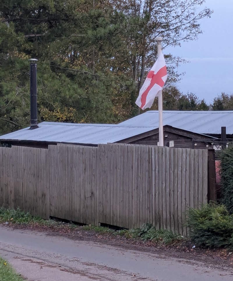 A flag not on the street